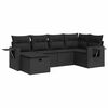 vidaXL Salon de jardin 6 pcs avec coussins noir r&eacute;sine tress&eacute;e