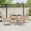 vidaXL Ensemble de salle &agrave; manger pour jardin 5 pcs Beige polyrotin
