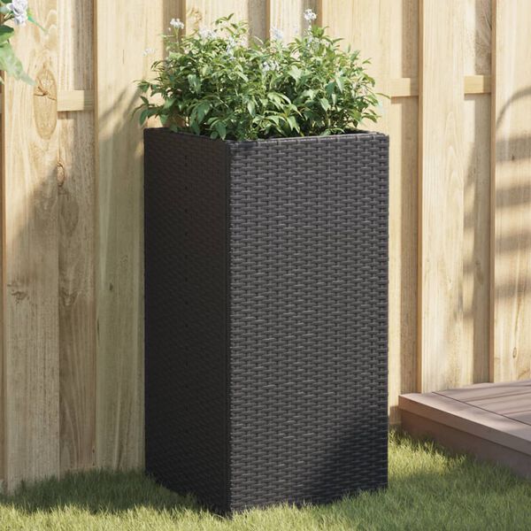 vidaXL Jardini&egrave;res 2 pcs noir 40x40x80 cm r&eacute;sine tress&eacute;e