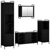 vidaXL Ensemble d'armoire de salle de bain 4 pc Ch&ecirc;ne noir