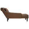 vidaXL Fauteuil long avec coussin et accoudoir droit marron similicuir