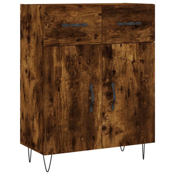 vidaXL Buffet chêne fumé 69,5x34x90 cm bois d'ingénierie