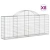 vidaXL Paniers &agrave; gabions arqu&eacute;s 8 pcs 200x30x80/100 cm Fer galvanis&eacute;