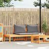 vidaXL Banc de jardin avec table avec coussins gris foncé Teck solide