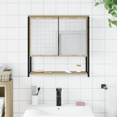 vidaXL Armoire de salle de bain à miroir chêne sonoma bois ingénierie
