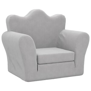 vidaXL Canap&eacute;-lit pour enfants gris clair peluche douce