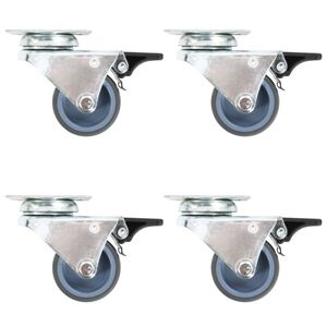 vidaXL Roulettes pivotantes doubles &agrave; double frein 4 pcs 50 mm