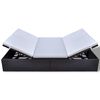vidaXL Chaise longue double avec coussin Résine tressée Marron