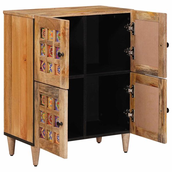 vidaXL Buffet avec porte Naturel 60 x 33 x 75 cm Bois de mangue massif