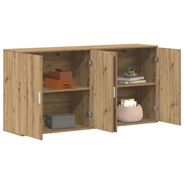 vidaXL Buffet 2 pcs Ch&ecirc;ne artisanal 79 x 38 x 80 cm Bois d'ing&eacute;nierie