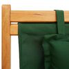 vidaXL Chaise pliable de plage bois d'eucalyptus solide et tissu vert