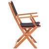 vidaXL Chaises pliables de jardin lot de 4 Noir Eucalyptus textilène