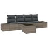 vidaXL Ensemble de canap&eacute; de jardin 5 pc Gris polyrotin