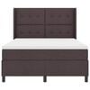 vidaXL Lit &agrave; ressort LED avec matelas Marron fonc&eacute; 140 x 200 cm tissu