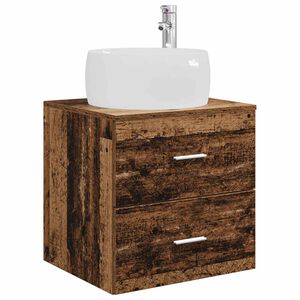 vidaXL Vanit&eacute; de lavabo mural Bois ancien 49,5 x 44,5 x 66 cm