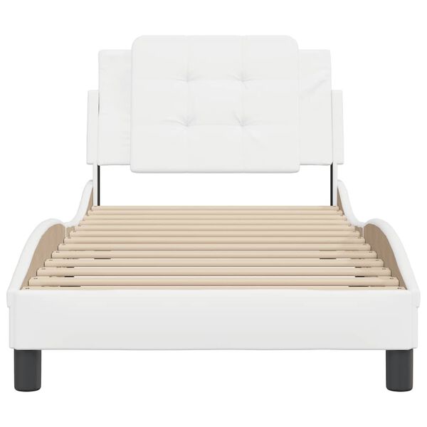 vidaXL Cadre de lit sans matelas Zadar blanc 90x200 cm similicuir