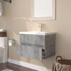 vidaXL Meuble lavabo avec bassin intégré Sonoma gris Bois d'ingénierie