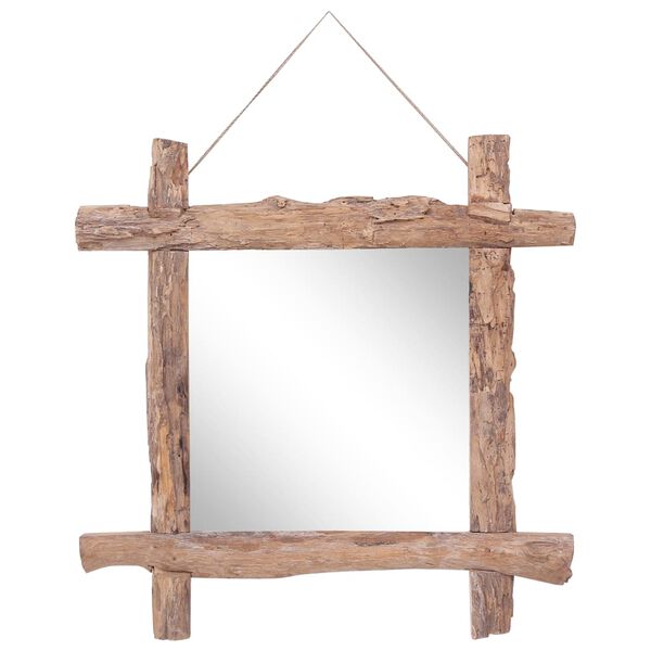 vidaXL Miroir &agrave; b&ucirc;ches Naturel 70x70 cm bois de teck recycl&eacute;