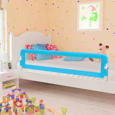 vidaXL Barrière de sécurité de lit d'enfant Bleu 180x42 cm Polyester