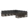 vidaXL Ensemble de canap&eacute; de jardin 11 pc 11 place Gris polyrotin