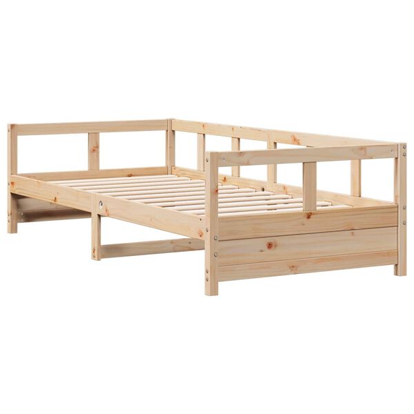 vidaXL Lit de jour sans matelas naturel 90x200 cm bois pin massif