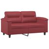 vidaXL Ensemble de canapés 2 pcs et coussins Rouge bordeaux Similicuir