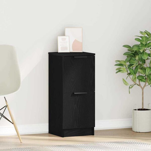 vidaXL Buffet Ch&ecirc;ne noir 30 x 30 x 70 cm Bois d'ing&eacute;nierie