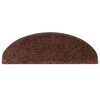 vidaXL Tapis d'escalier 15 pi&egrave;ces 65 x 21 x 4 cm Marron Demi-rond Grand