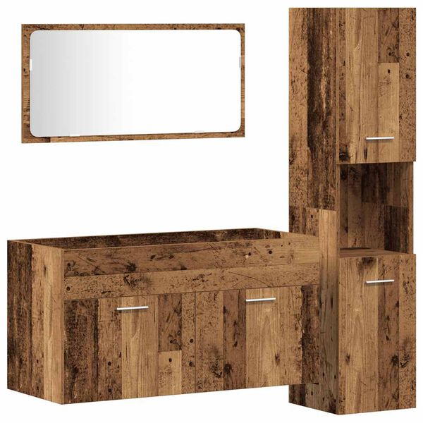 vidaXL Ensemble de meubles salle de bain 3 pcs bois d'ing&eacute;nierie