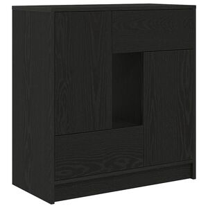 vidaXL Buffet avec tiroirs et portes ch&ecirc;ne noir 70,5x34x74,5 cm