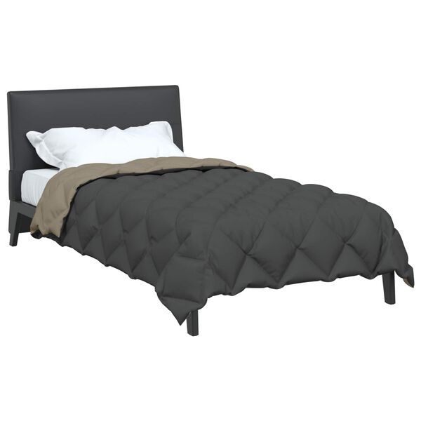 vidaXL Duvet d'hiver Gris clair et anthracite 200 x 155 cm Microfibre