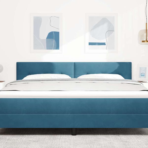 vidaXL T&ecirc;te de lit avec t&ecirc;te de lit Bleu fonc&eacute; 180 cm Cuir synth&eacute;tique