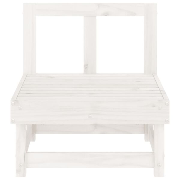 vidaXL Canapés centraux de jardin 2 pcs blanc bois de pin massif