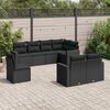 vidaXL Salon de jardin 8 pcs avec coussins noir r&eacute;sine tress&eacute;e