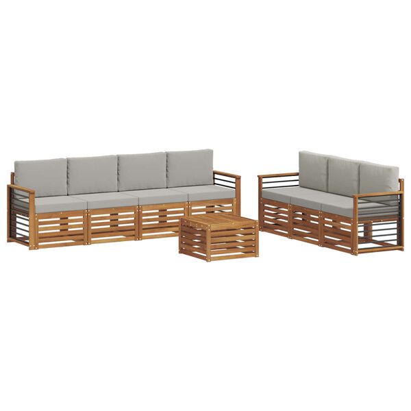 vidaXL Ensembles de canap&eacute;s avec coussin 8 pcs Gris Naturel et Clair