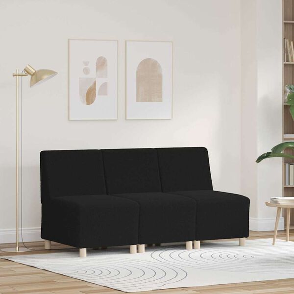 vidaXL Unit&eacute; de Sofa Modulaire Sans Accoudoirs 3 pcs Noir