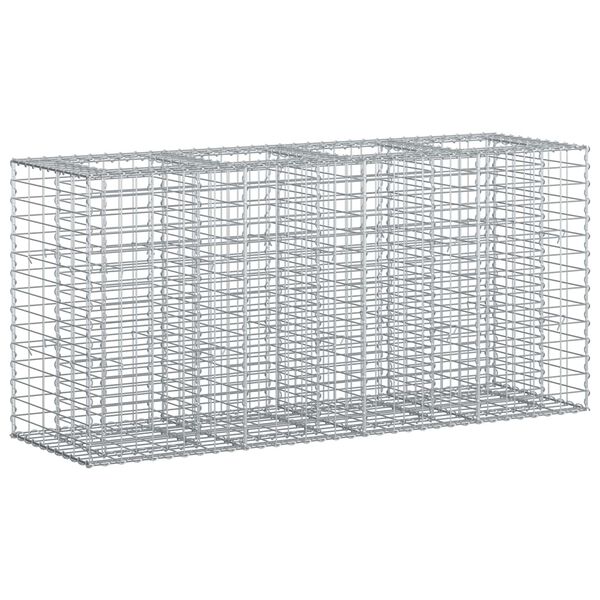 vidaXL Lit sur&eacute;lev&eacute; gabion Argent&eacute; 170 x 50 x 80 cm Acier galvanis&eacute;