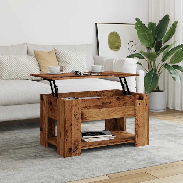 vidaXL Table basse vieux bois 79x49x41 cm bois d'ingénierie