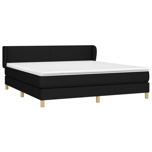 vidaXL Sommier &agrave; lattes de lit avec matelas Noir 160x200 cm Tissu