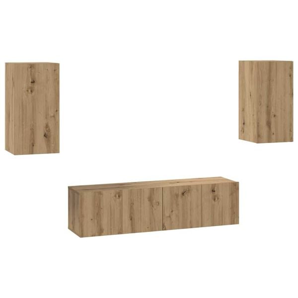 vidaXL Ensemble meuble TV 4 pcs ch&ecirc;ne artisanal 30.5 x 30 x 60 cm