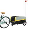 vidaXL Remorque de v&eacute;lo noir et jaune 45 kg fer