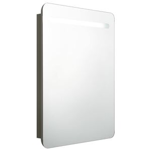 vidaXL Armoire de salle de bain &agrave; miroir LED anthracite 60x11x80 cm