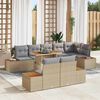 vidaXL Ensemble de canap&eacute; de jardin 9 pcs Beige Poly rotin