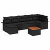 vidaXL Ensemble de canap&eacute; de jardin 8 pc Noir polyrotin