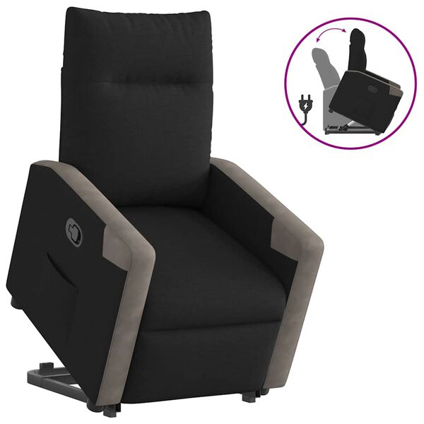 vidaXL Fauteuil inclinable noir tissu