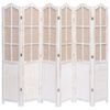 vidaXL Cloison de s&eacute;paration 6 panneaux Blanc 210x165 cm Tissu