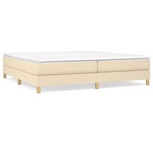 vidaXL Cadre de lit &agrave; lattes cr&egrave;me 200x200 cm tissu