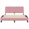 vidaXL Cadre de lit sans matelas rose 140x190 cm velours