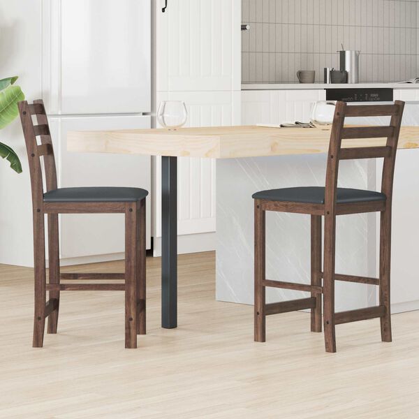 vidaXL Chaises de salle &agrave; manger 2 pcs Marron Clair