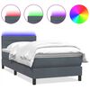 vidaXL Sommier &agrave; lattes de lit et matelas et LED gris fonc&eacute; 80x210 cm velours